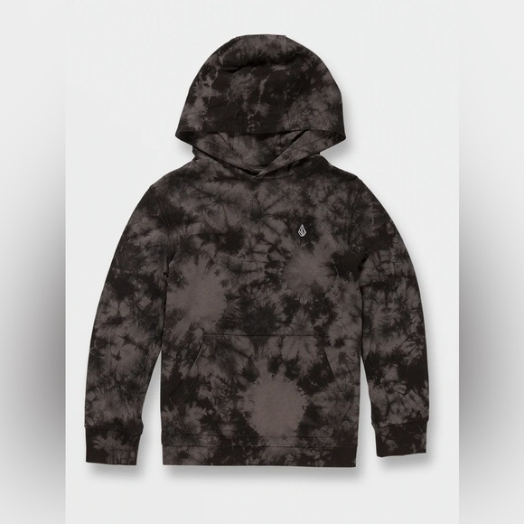 Volcom Boy’s Black/ Gray Tie-Dye Hoodie Small Graphic Print Pullover Sweater - Picture 1 of 14